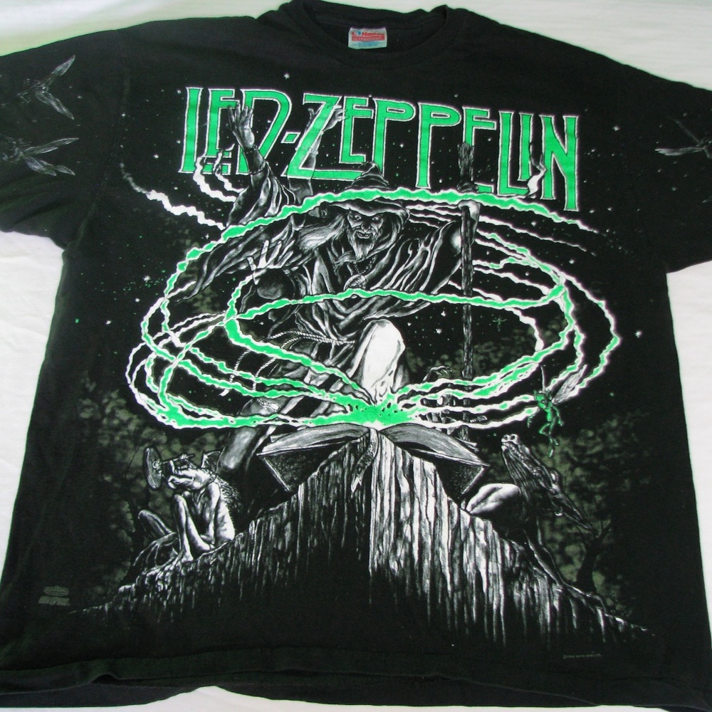 🔥💯🔥 Deadstock Vintage Led Zeppelin Wizard Tee - Picture 1 of 6